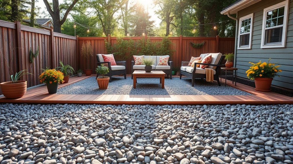 affordable gravel patio design