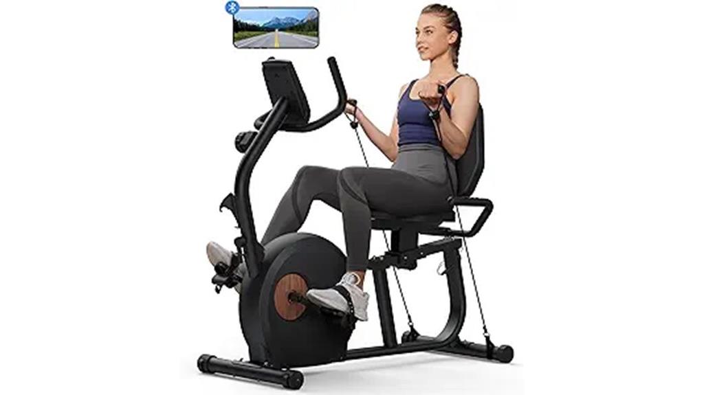 bluetooth enabled recumbent bike
