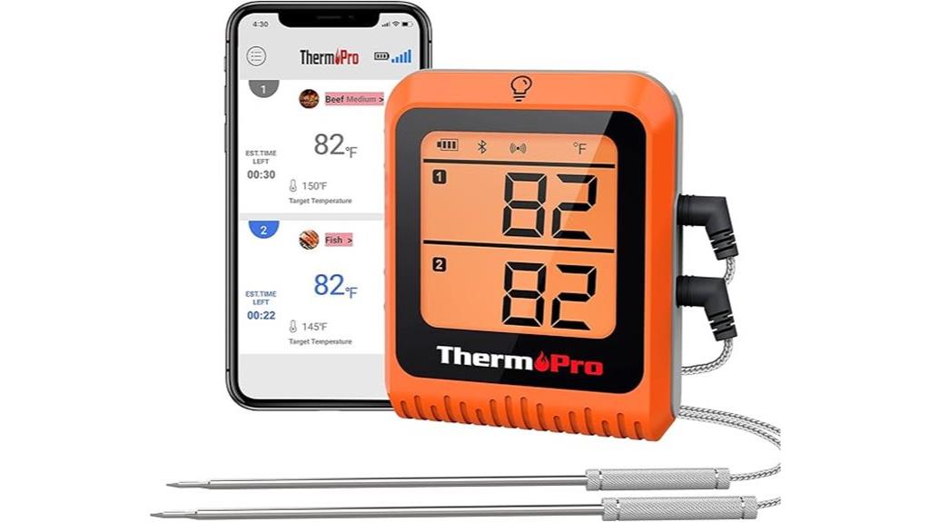 bluetooth enabled wireless meat thermometer