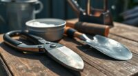 cleaning and sharpening garden tools