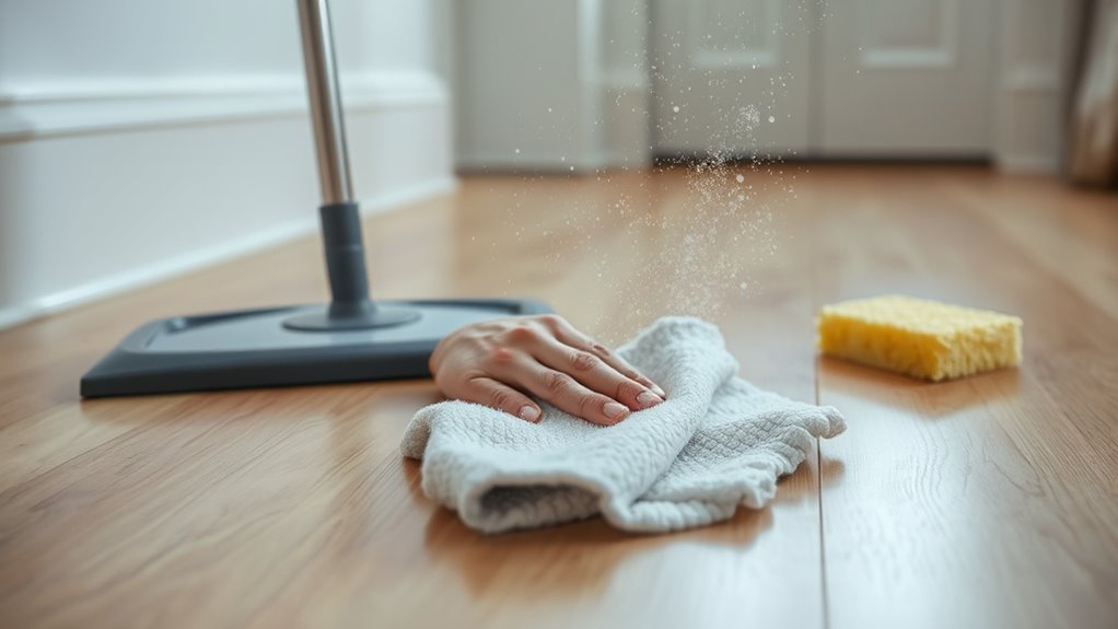 damp microfiber dust removal