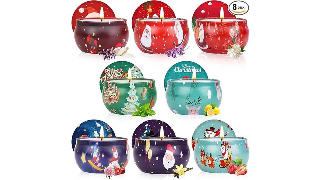 eight scented christmas candles
