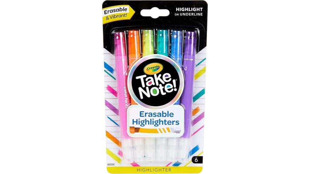 erasable colorful highlighting pack