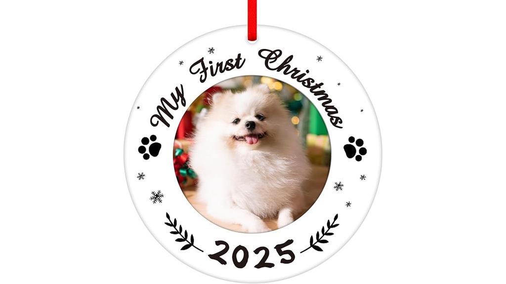 first christmas dog ornament