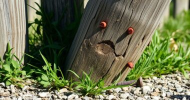 fixing leaning fence posts