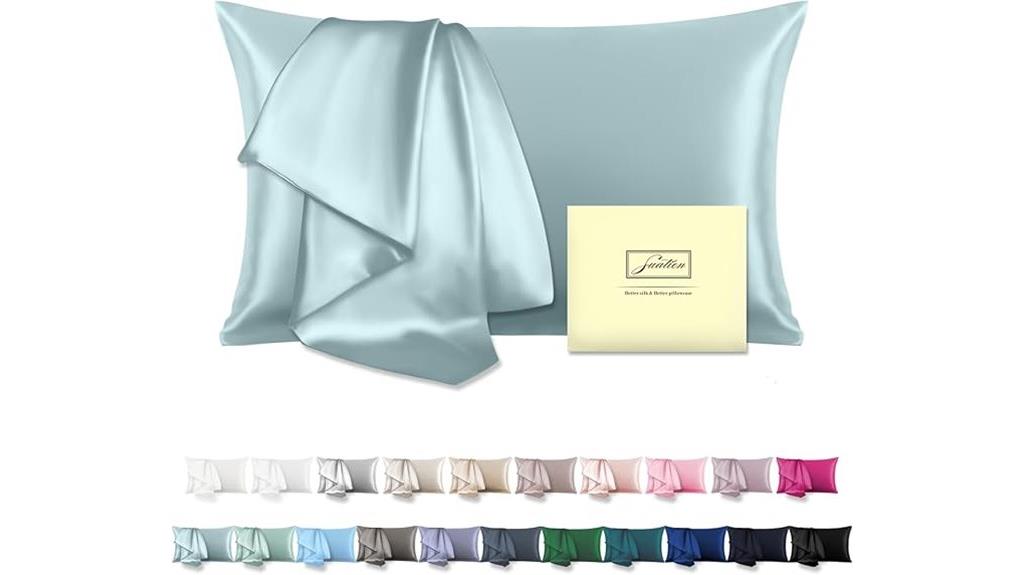haze blue silk pillowcase