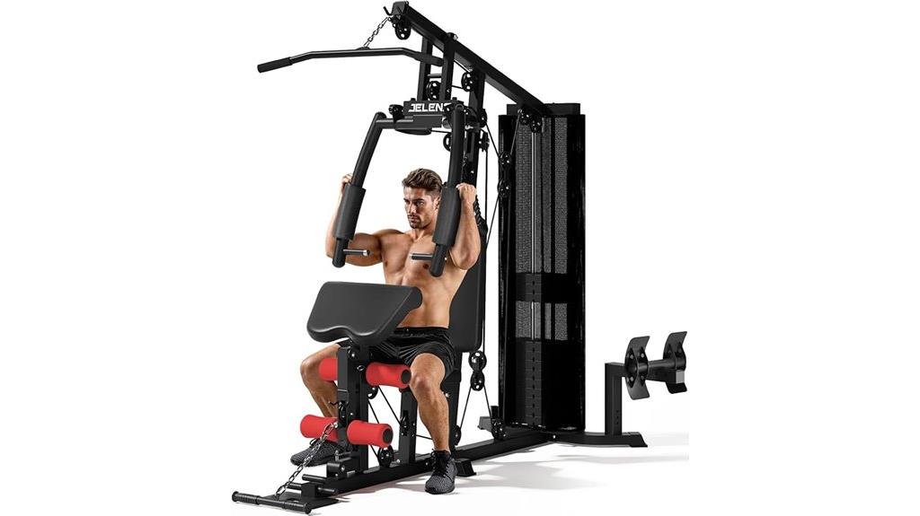 home gym with 150lbs weights