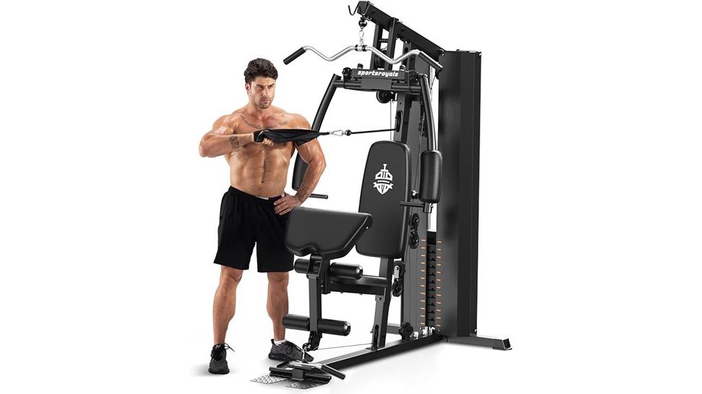 home gym with 154lbs weights