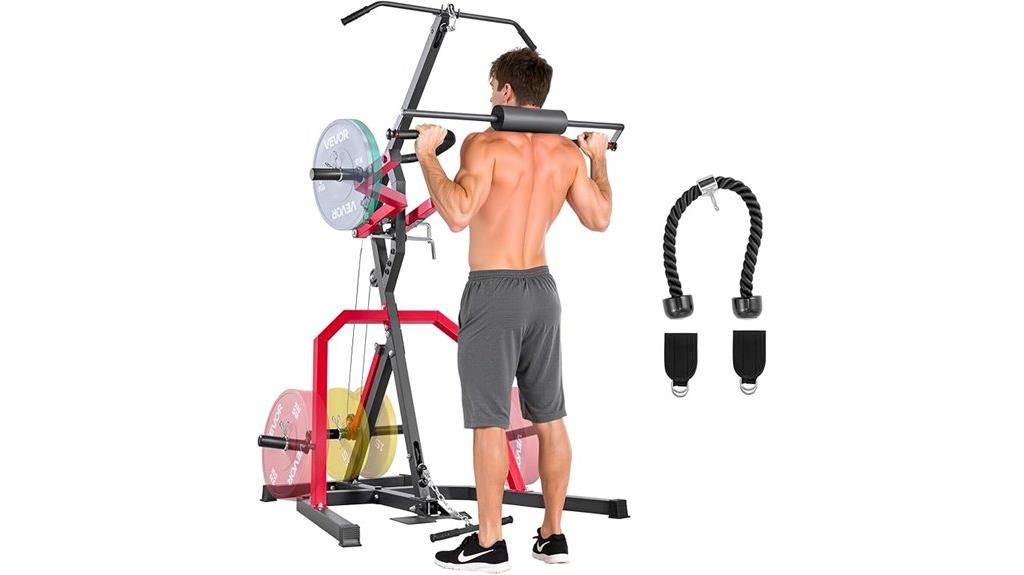 home gym with lat system