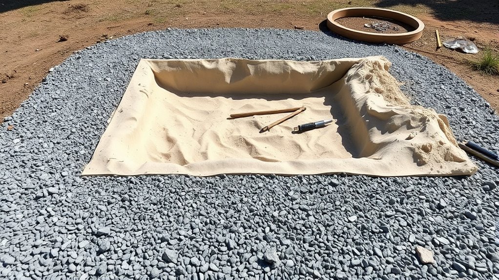 lay gravel sand compact