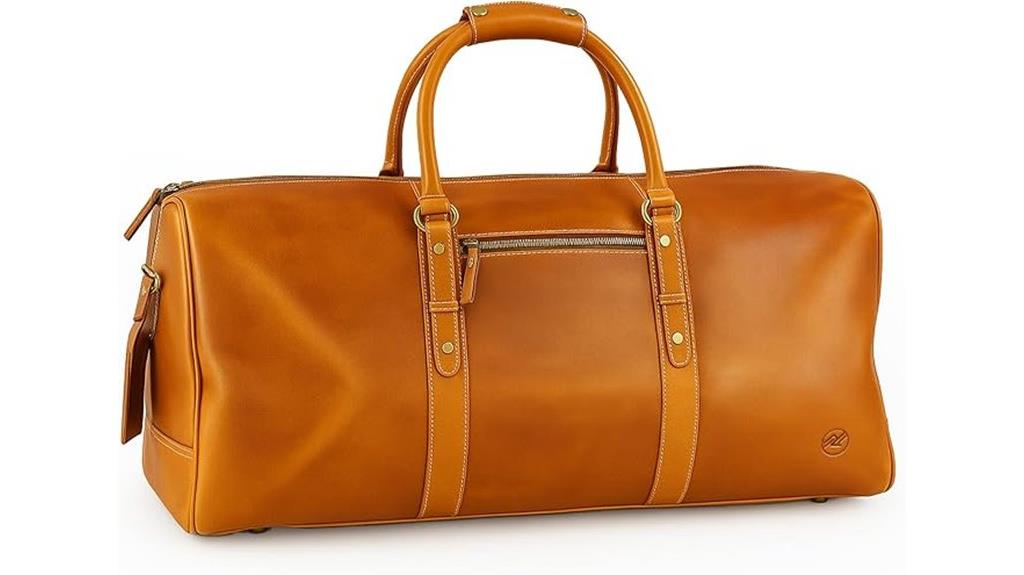 premium full grain leather duffle