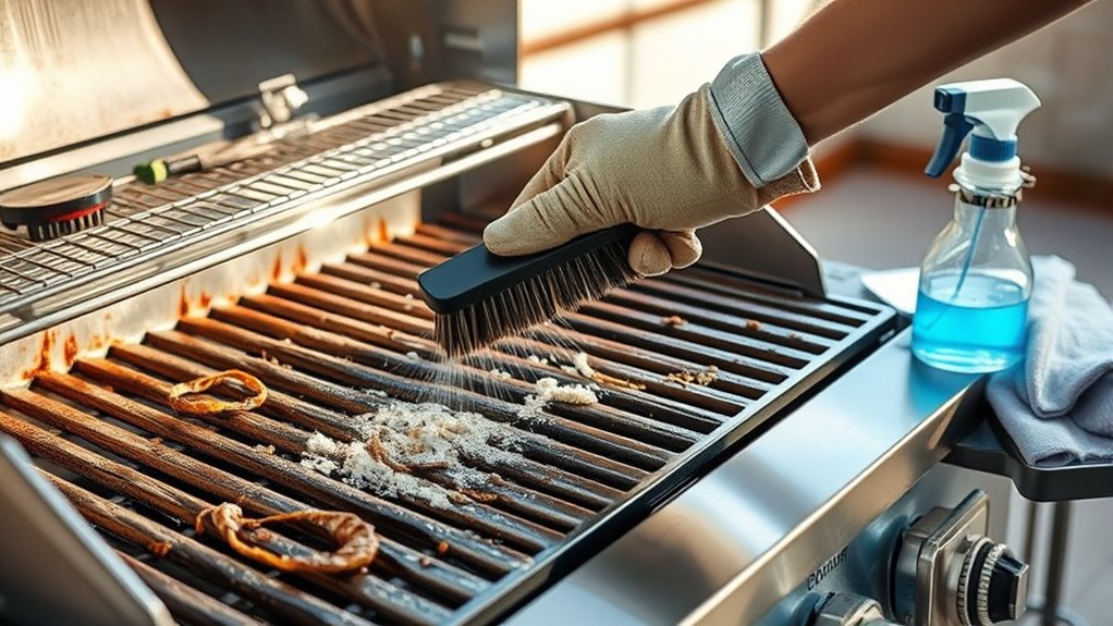 prepare grill for cleaning