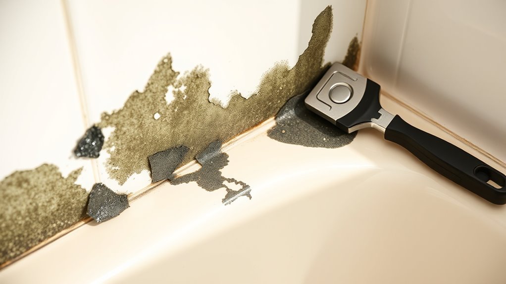 remove moldy caulk properly