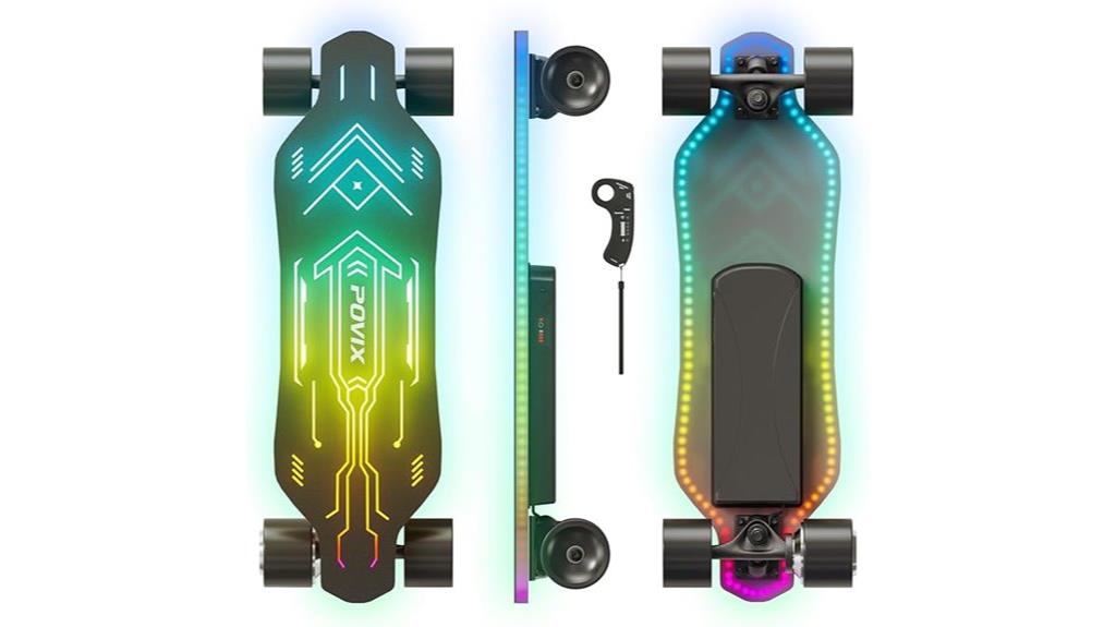rgb led electric skateboard