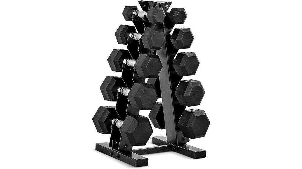 rubber coated dumbbell set