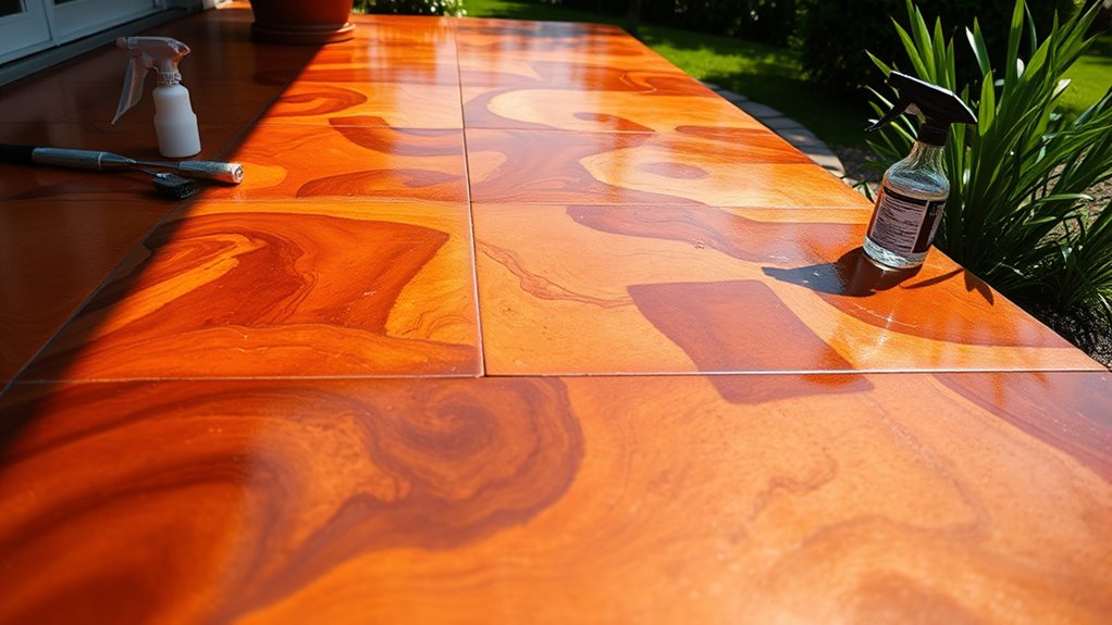 transforming concrete with acid stain