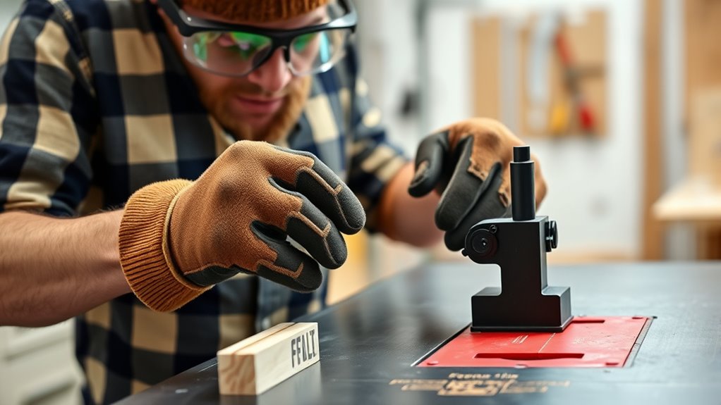 use blade guard and push sticks