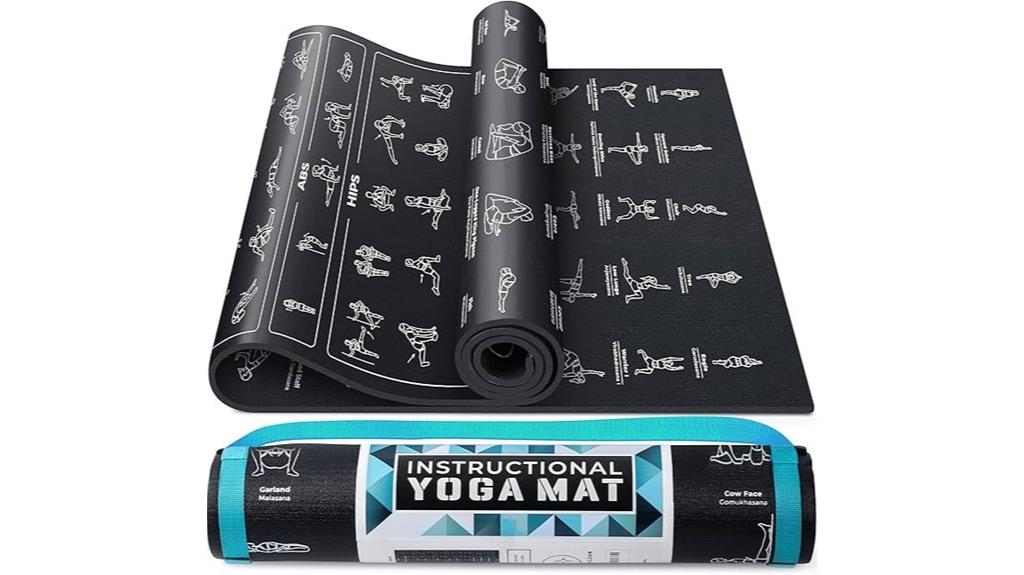 yoga mat with illustrations