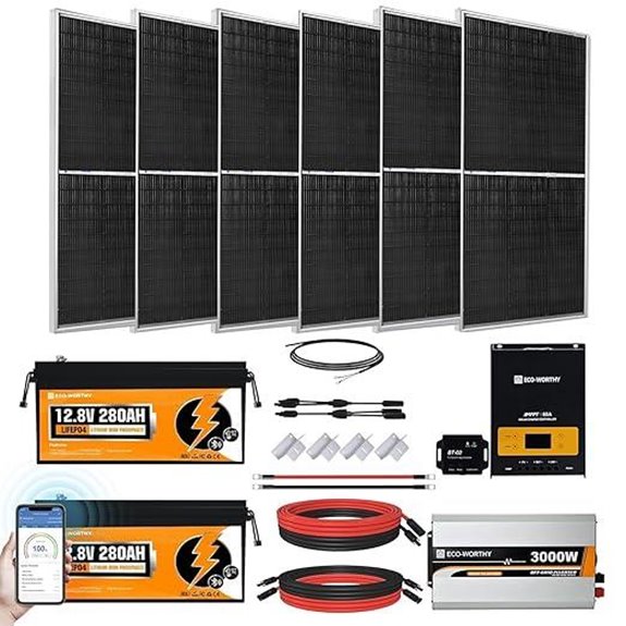 1200w solar battery system