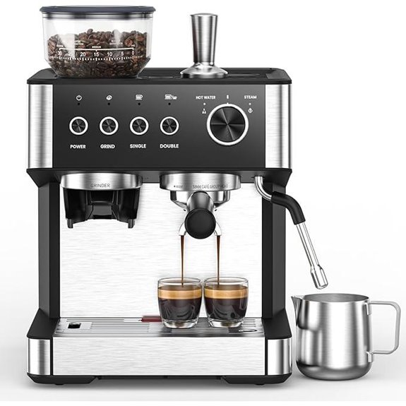 2025 20-Bar Espresso Machine with Built-in Grinder