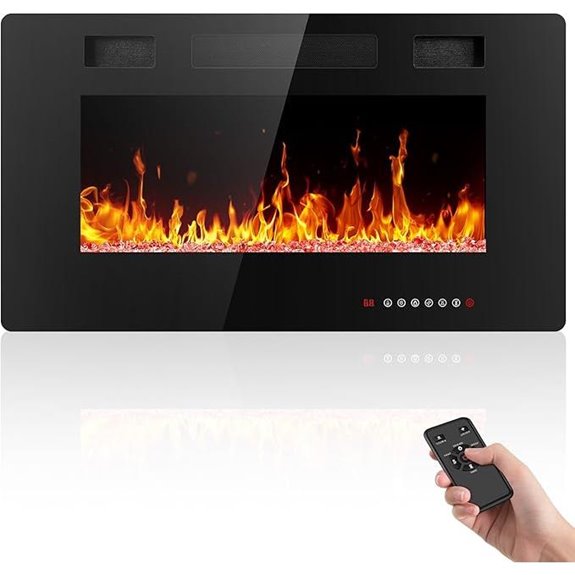 Electric Fireplace 30 Inch Wall-Mounted with Remote