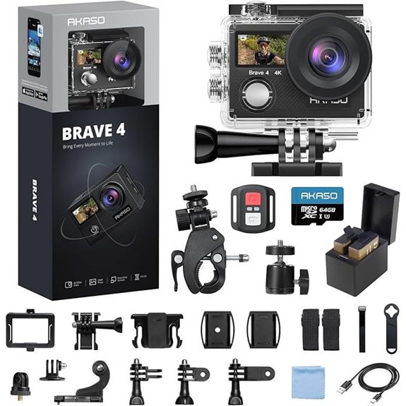 AKASO Brave 4 4K Action Camera with Accessories Bundle