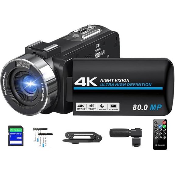 4K Vlogging Camera with Stabilizer and Remote