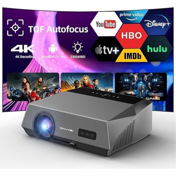 Smart 4K LED Projector with HDR WiFi Bluetooth