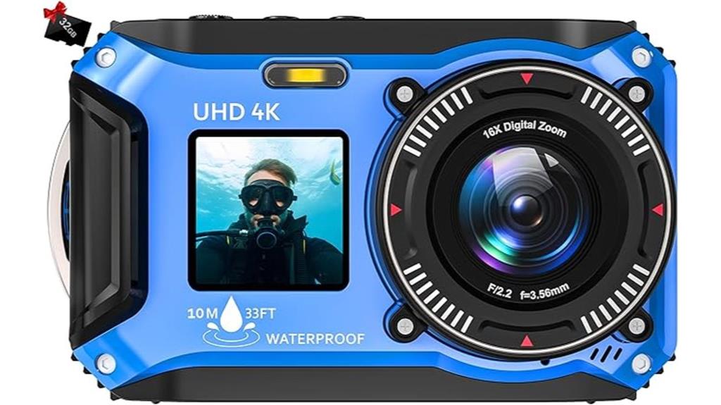 4k waterproof camera with card