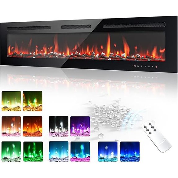 EUHOMY 60-Inch Recessed Wall Electric Fireplace