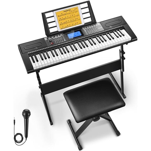 Donner 61-Key Electric Keyboard Kit with Stand and Microphone