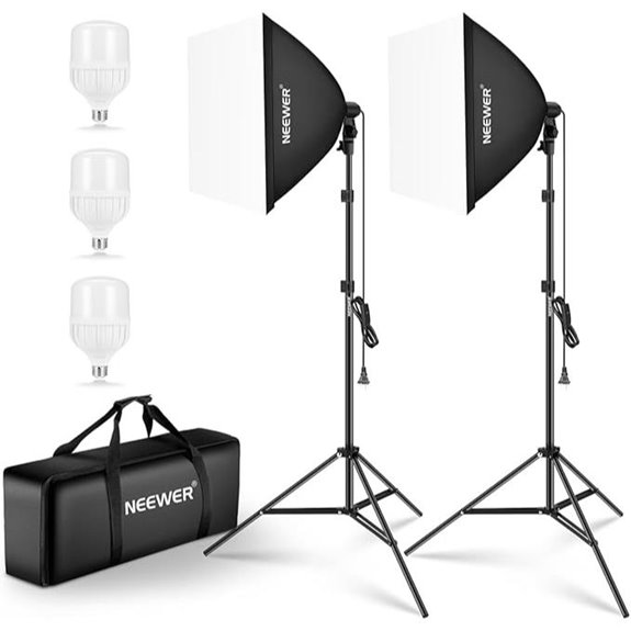 NEEWER 700W Softbox Lighting Kit with Bulbs (3-Pack)