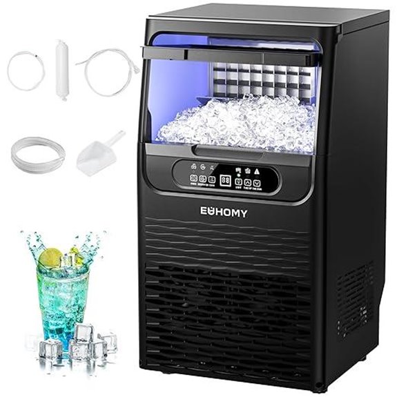 EUHOMY Commercial Ice Maker 80lbs/24H Water Filter