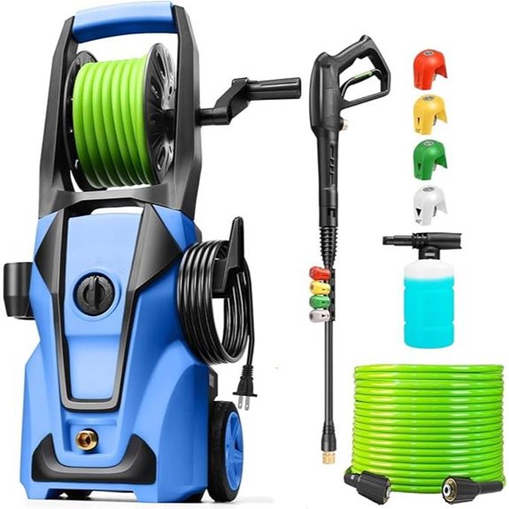 Adjustable 5000PSI Pressure Washer with Hose & Nozzles