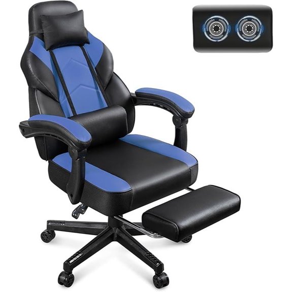 adjustable gaming chair with footrest