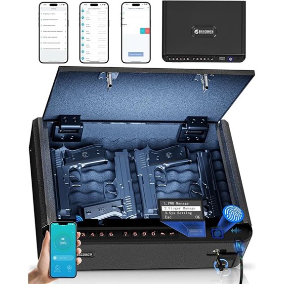 BILLCONCH Biometric Gun Safe with App and Voice Guide