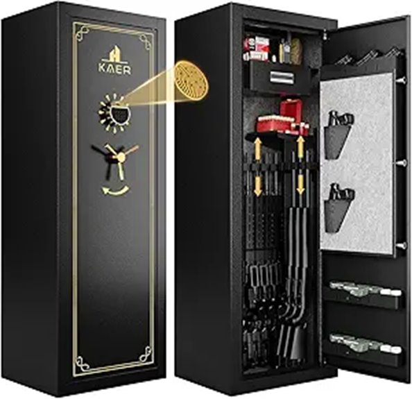 KAER 25 Gun Safe with Biometric & Removable Racks