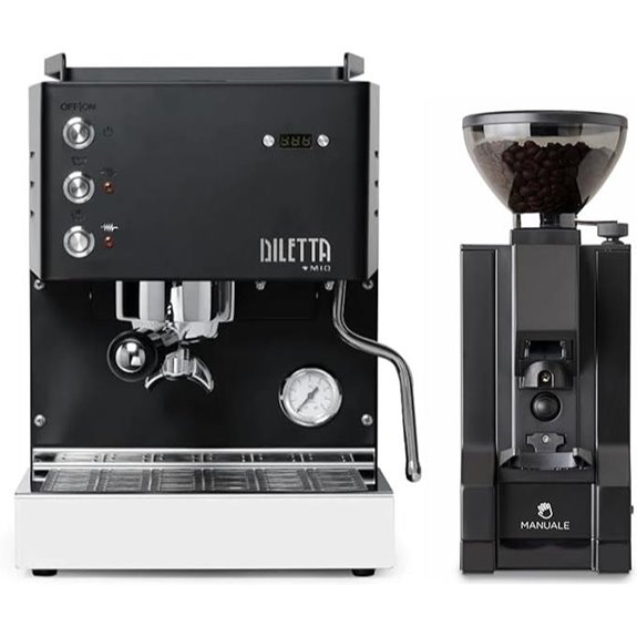 Diletta Mio Espresso Machine (Black) and Eureka Mignon Notte GrinDer Bundle