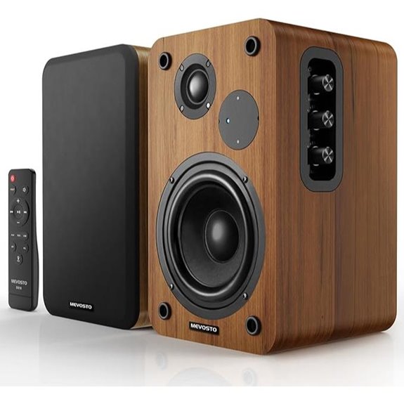 Active Bookshelf Speakers with Bluetooth and Bass Controls