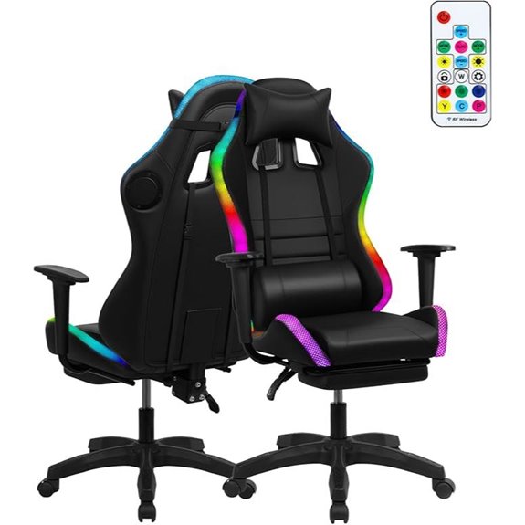 Gaming Chair with Bluetooth Speakers & LED Lights