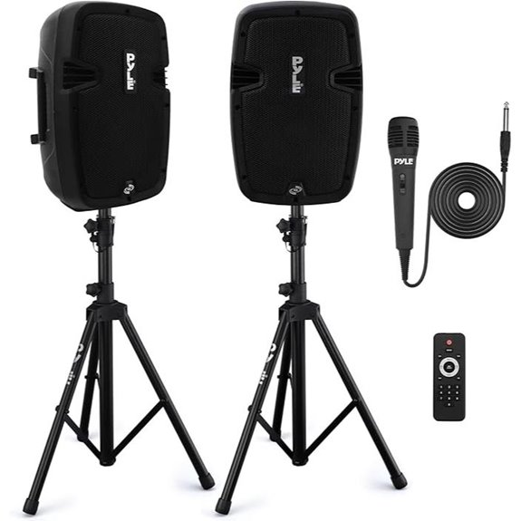 Pyle Bluetooth PA Speaker Kit with Microphone and Stands