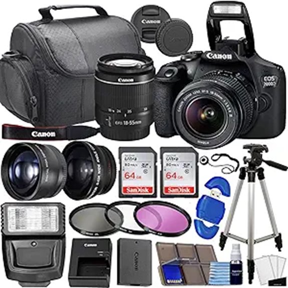 Canon EOS 2000D DSLR Camera Kit with 3 Lenses