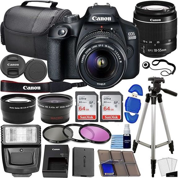 Canon EOS 2000D DSLR Kit with 3 Lenses & Accessories