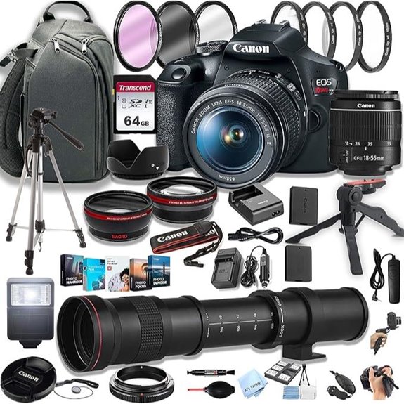 Canon Rebel T7 DSLR Camera Bundle with Lenses