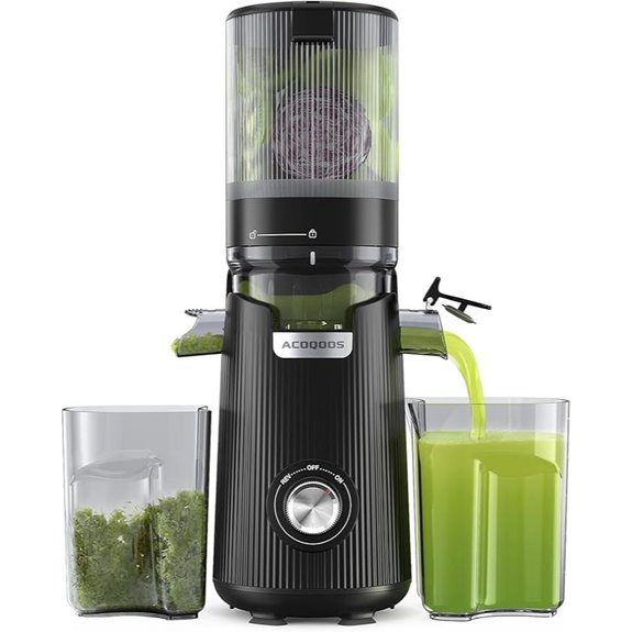 ACOQOOS Cold Press Juicer with Wide Chute and 2 Cups