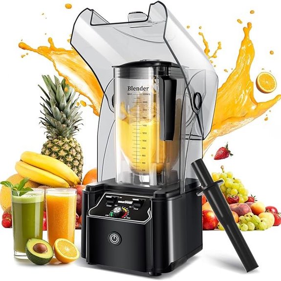 WantJoin Commercial Blender with Enclosure 2200W Self-Cleaning
