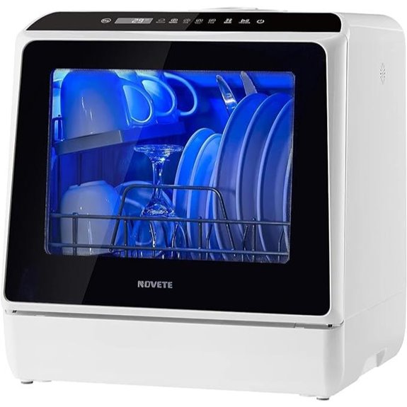 NOVETE Portable Compact Dishwasher with Multiple Washes