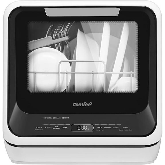 COMFEE Portable Countertop Mini Dishwasher with 6 Programs