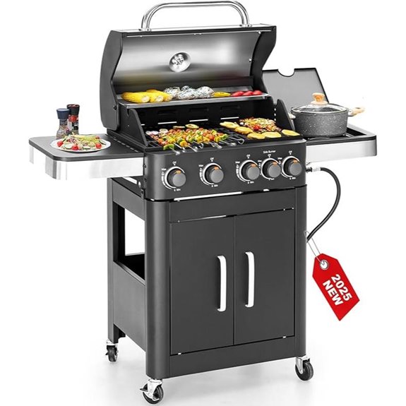 2-in-1 Propane Grill with Side Burner & Griddle