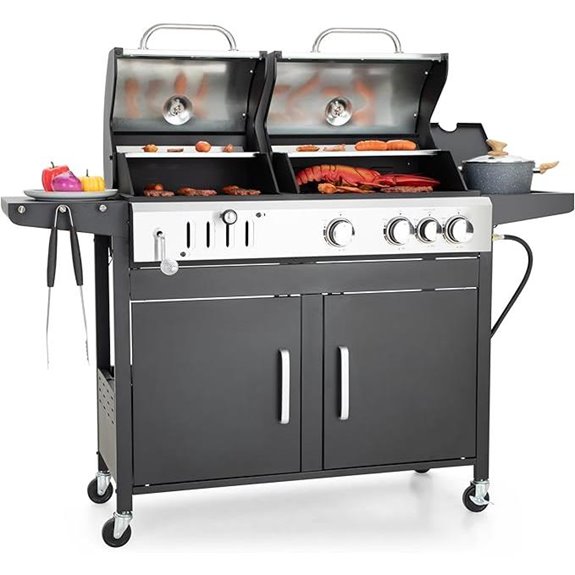 Captiva Dual Fuel Gas & Charcoal Grill with Side Burner